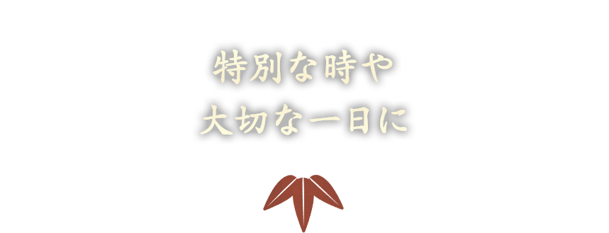 普段使いから大切なお席まで